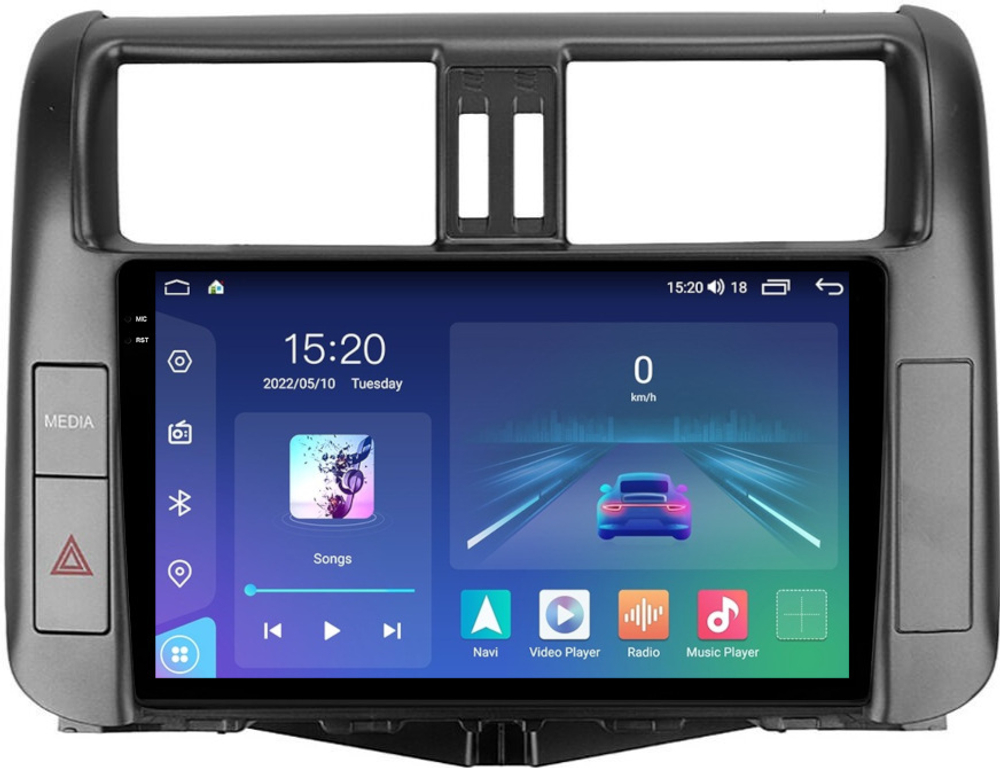 Магнитола для Toyota Land Cruiser Prado 150 2009-2013 (взамен 7" навигации) - Parafar PF065LUX4U2K на Android 13, QLED+2K, ТОП процессор, 8Гб+128Гб, CarPlay, 4G SIM-слот