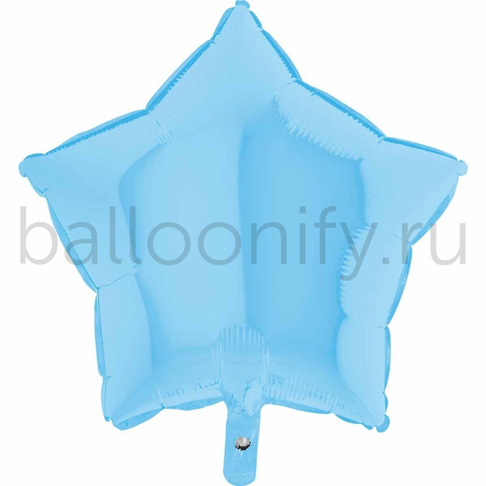 Фольгированная фигура, звезда, 18"/46СМ Пастель Matte Blue