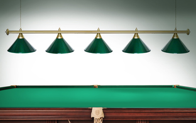 Лампа STARTBILLIARDS 5 плафонов - зеленый - золото