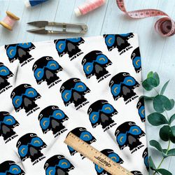 Ткань поплин сахарные черепа на белом фоне