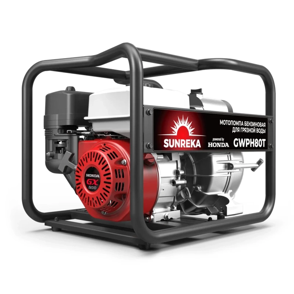 SUNREKA GWPH80T мотопомпа бензиновая 5.6 л.с, 1030 л/мин, диаметр 80 мм, 215071