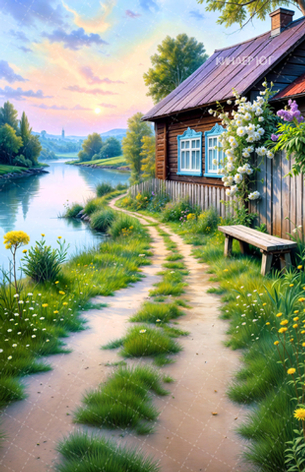 Фотофон "Дом у реки" арт. ФФ911-18