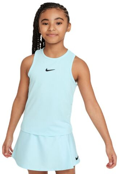 Футболка для девочки теннисная Nike Girls Court Dri-Fit Victory Tank - glacier blue/glacier blue/black