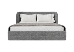 Кровать двуспальная Classic 180 см (серый, рогожка)