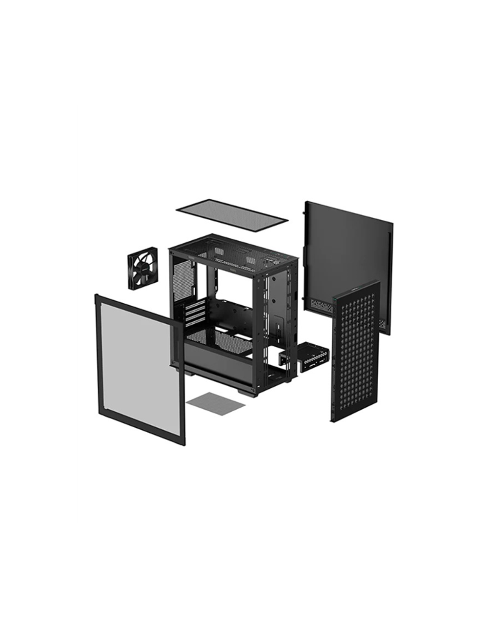 Корпус Deepcool CH370 без БП, боковое окно (закаленное стекло), черный, mATX