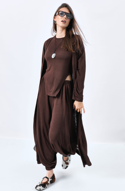 Брюки женские широкие 1199 шоколад