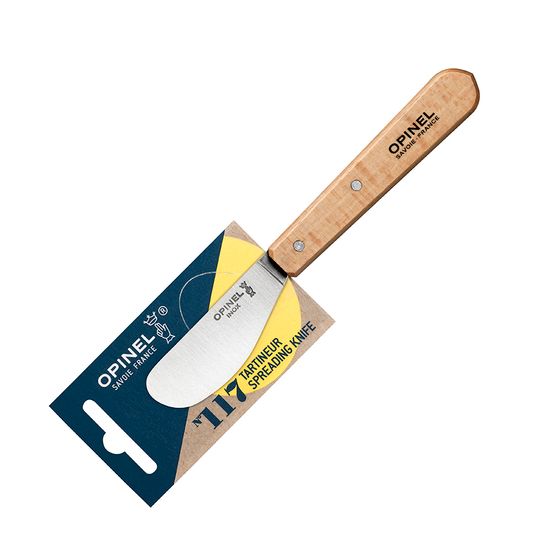 Нож для масла Opinel №117, деревянная рукоять, блистер, нержавеющая сталь, 001933