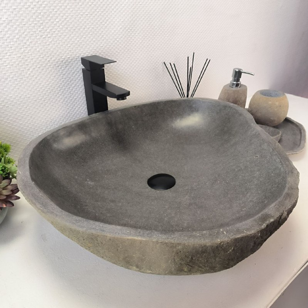 Раковина из речного камня RS-63595 (60*53*16) 0124