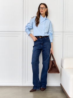 Рубашка с крупным воротником-стойкой