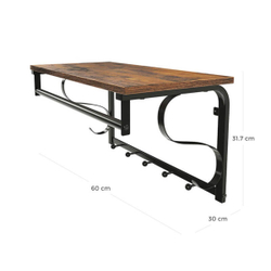 Вешалка настенная 30х60х31.7 см, Vasagle, Лофт, LCR11BX, корич-черн