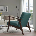 Кресло - IKEA EKENÄSET/EKENASET, 64х78х76 см, зеленый, ЭКЕНЭСЕТ ИКЕА