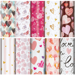 Бумага упаковочная 70x100см. "Love Story" 10 дизайнов в ассорт. (Золотая сказка)