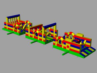 Надувная полоса препятствий «Веселые старты» 14,5*3,5*3 м