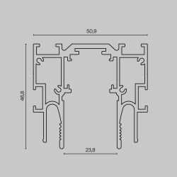 Шинопровод для монтажа в натяжной потолок ClipLine, 2м, черный Maytoni Exility ClipLine TRX034-SCCL-422B