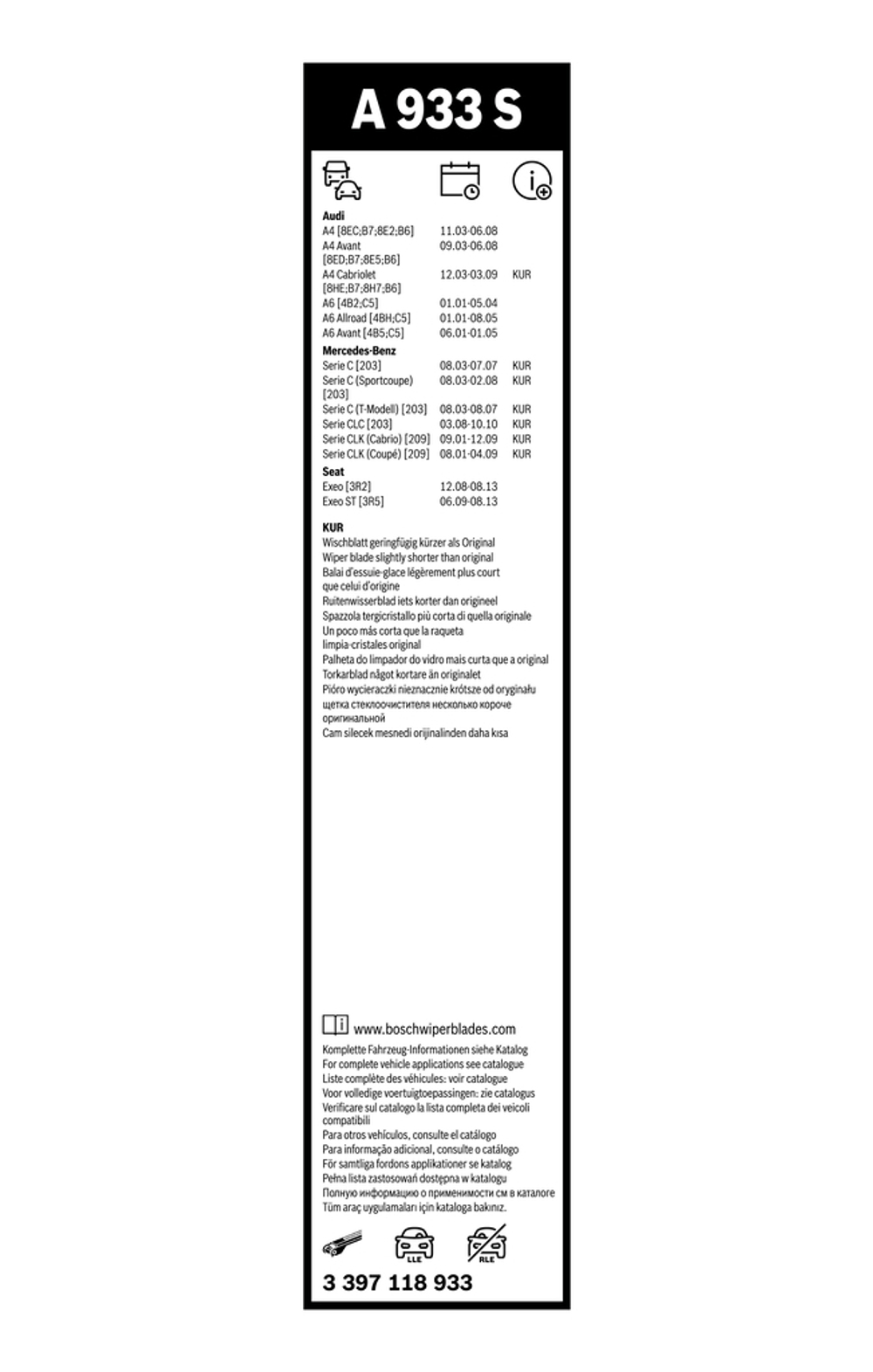 BOSCH - 3397118933-BOC - Wiper Blade