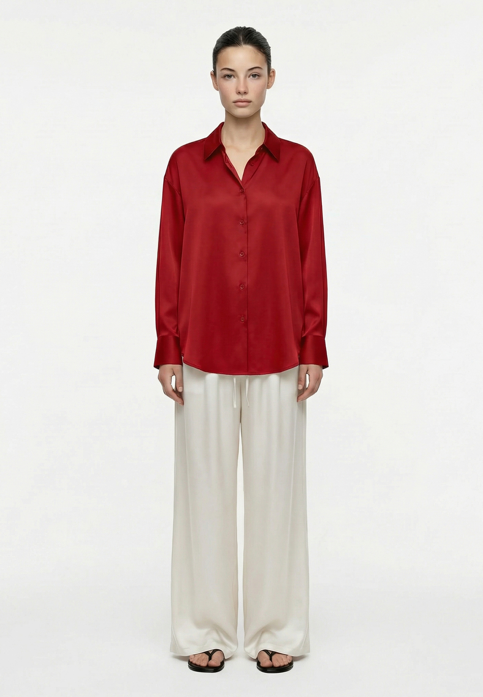 Рубашка из сатина с завязками