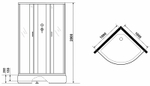 Душевая кабина Niagara Classic 100х100 NG-6702-14BKG с гидромассажем