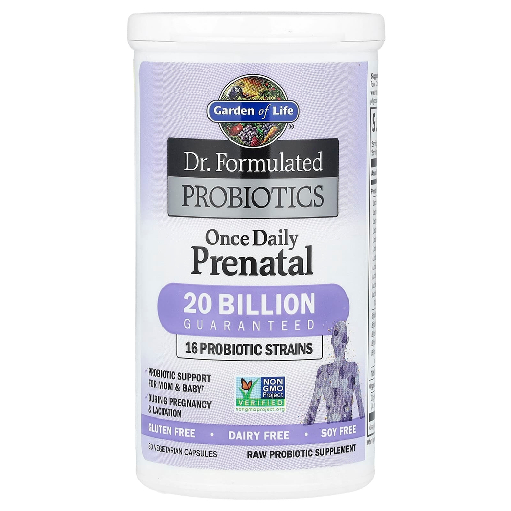 Garden of Life, Dr. Formulated, пробиотики, для приема один раз в день во время беременности (хранение в холодильнике не требуется), 30 вегетарианских капсул