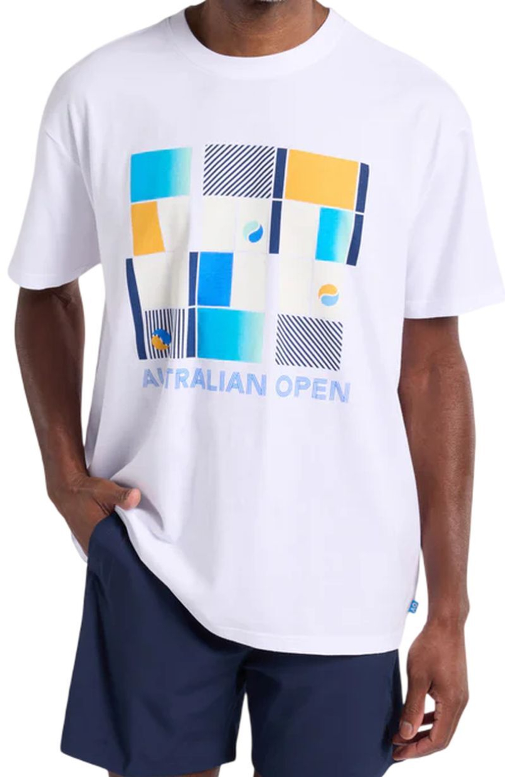 Мужская теннисная футболка Australian Open Tennis Grid - белый