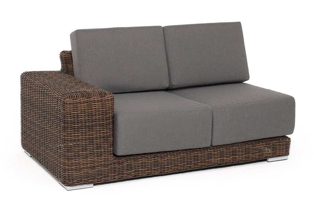 "Капри" модуль диванный правый с подушками, цвет коричневый