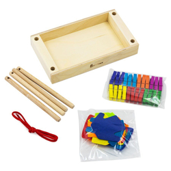 Игра с прищепками "Стирка", развивающая игрушка для детей, обучающая игра из дерева