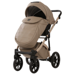 Детская универсальная коляска Adamex PRO Natura - CN-4-Cappuccino (Бежевая экокожа)