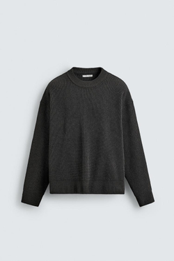 ZARA СВИТЕР СВОБОДНОГО КРОЯ, СЕРЫЙ