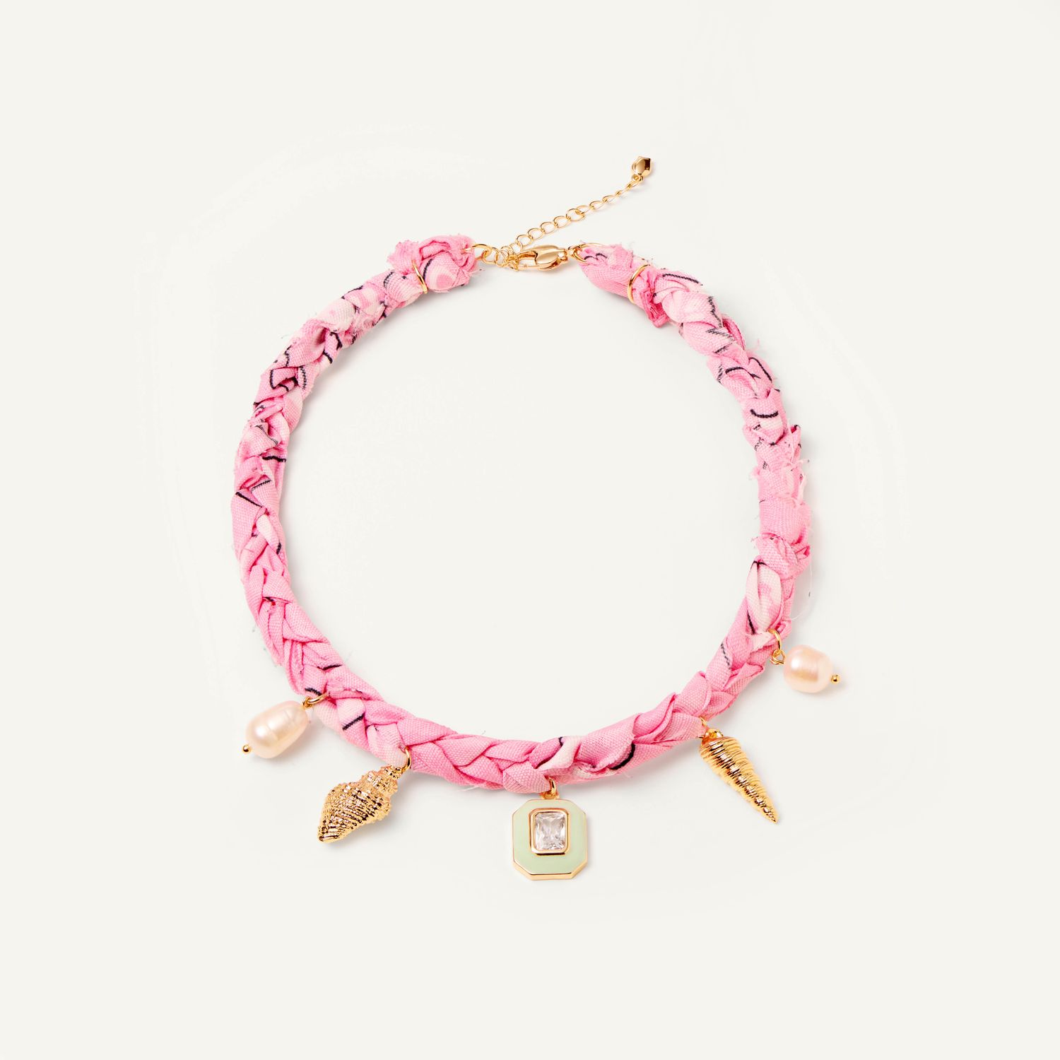 Колье Braded Bandana Necklace - Pink