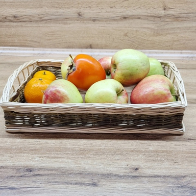 Поднос плетеный с ручками для организации хранения, 340 х 220 х 60 (80) мм