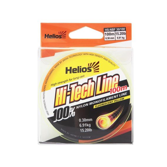 Леска Helios Hi-tech Line Nylon Fluorescent Yellow 0,30mm/100 (HS-NBF 30/100)