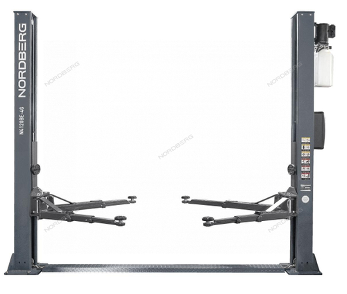 Подъемник двухстоечный 4 т, с электростопорами, 380 В, серый NORDBERG N4120BE-4G_380