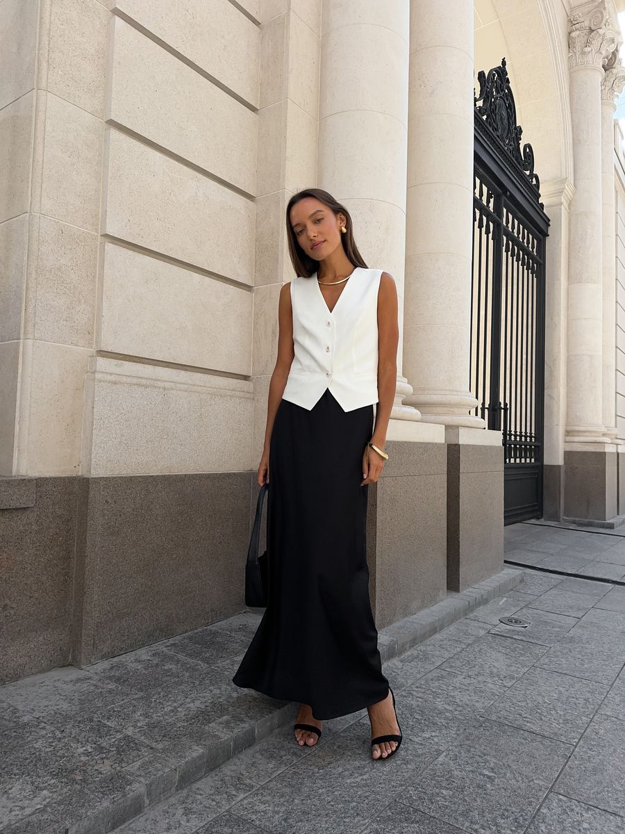 Юбка из шелка косого кроя макси черная