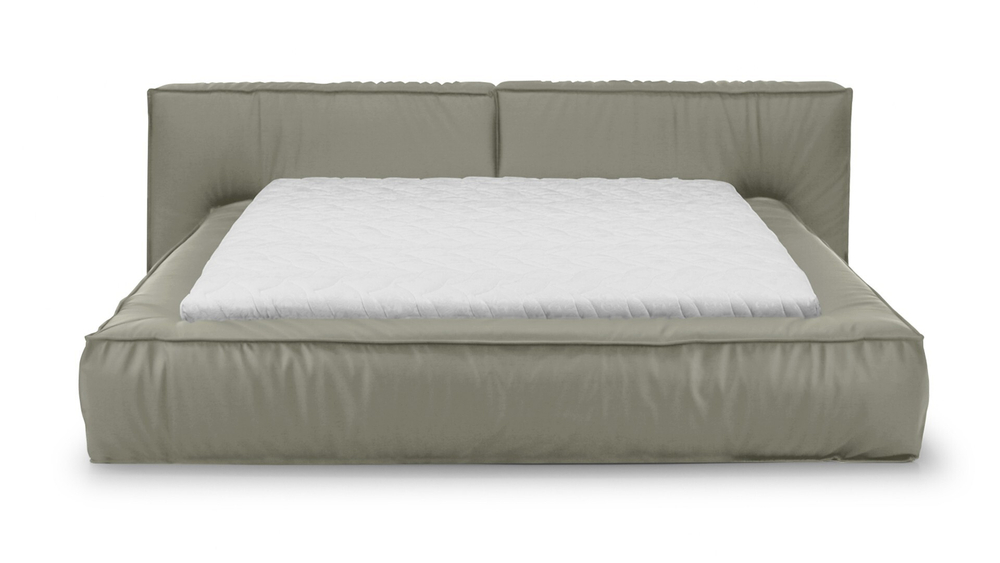 Кровать Латона 3 Мадрас Грей 260*255*85 см, Серый Натуральная кожа Нераскладной Фиеста