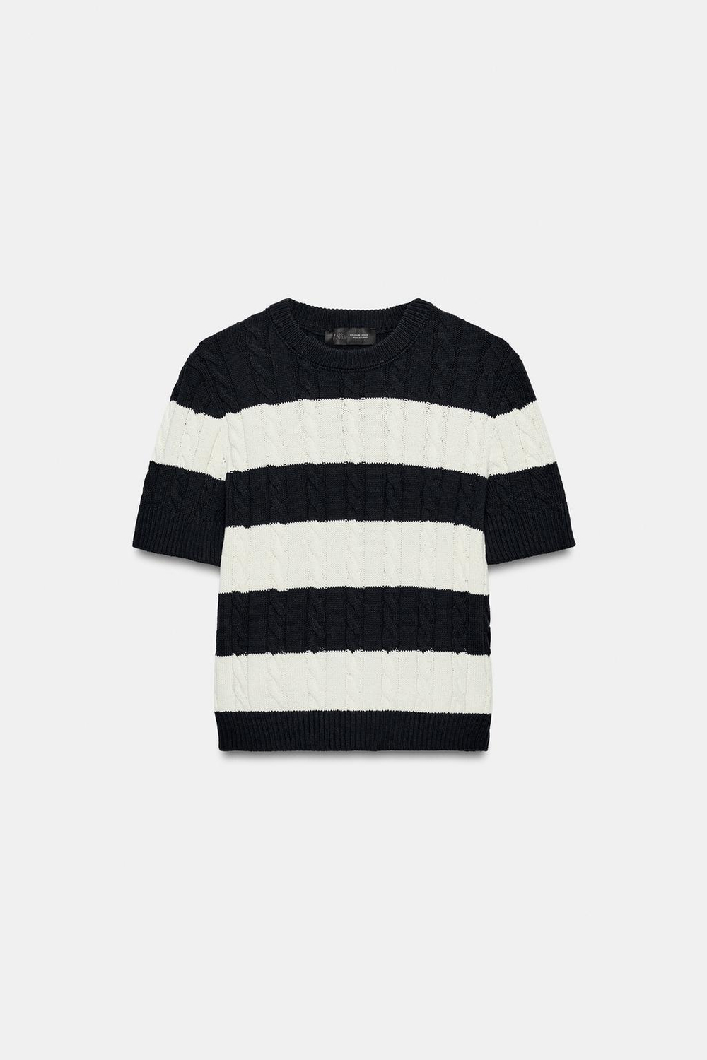 ZARA СВИТЕР В ПОЛОСКУ С УЗОРОМ «КОСЫ», ПОЛОСКИ