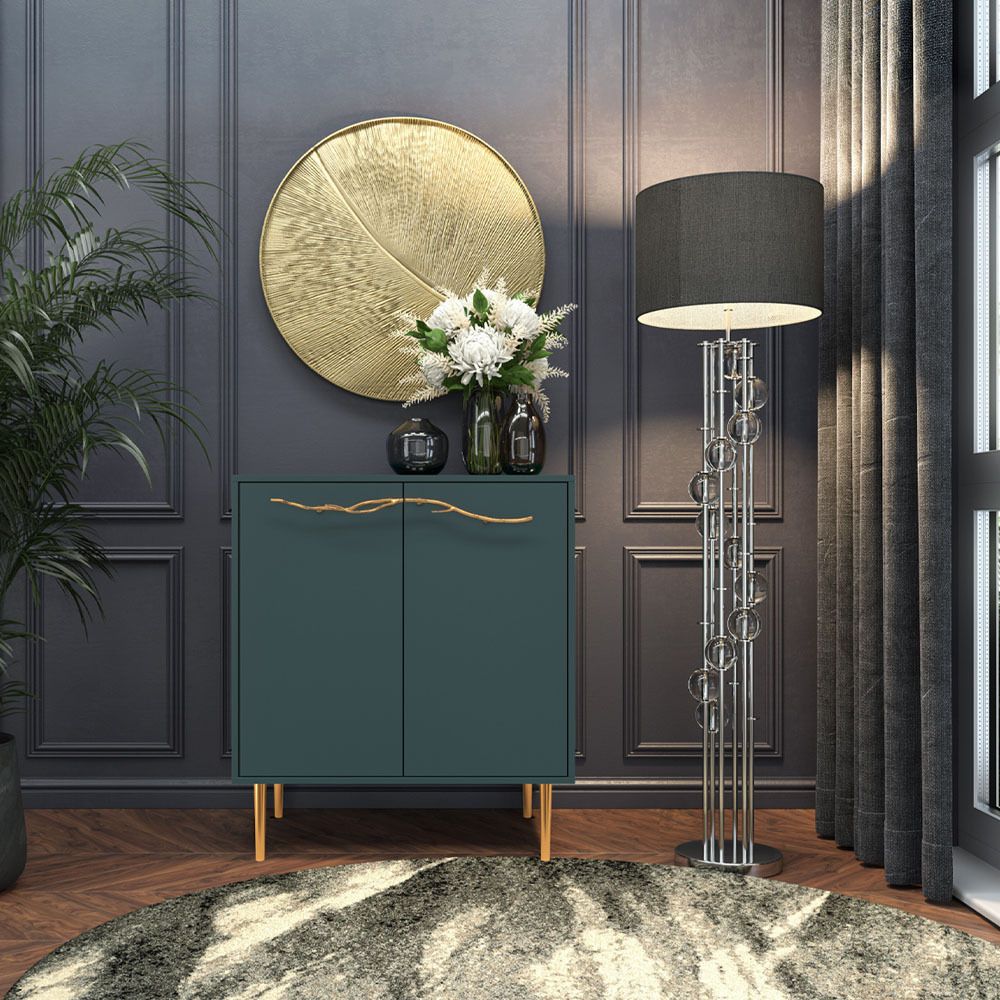 Комод Арт Колор matte Стайл Голд с 2 полками Зеленый бирюзовый матовый