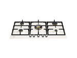 Встраиваемая газовая варочная панель Bertazzoni, с конфоркой dual wok сбоку, 90 см Слоновая кость / хром