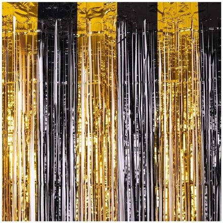 Занавес "Черно-золотой дождик" 1х2м