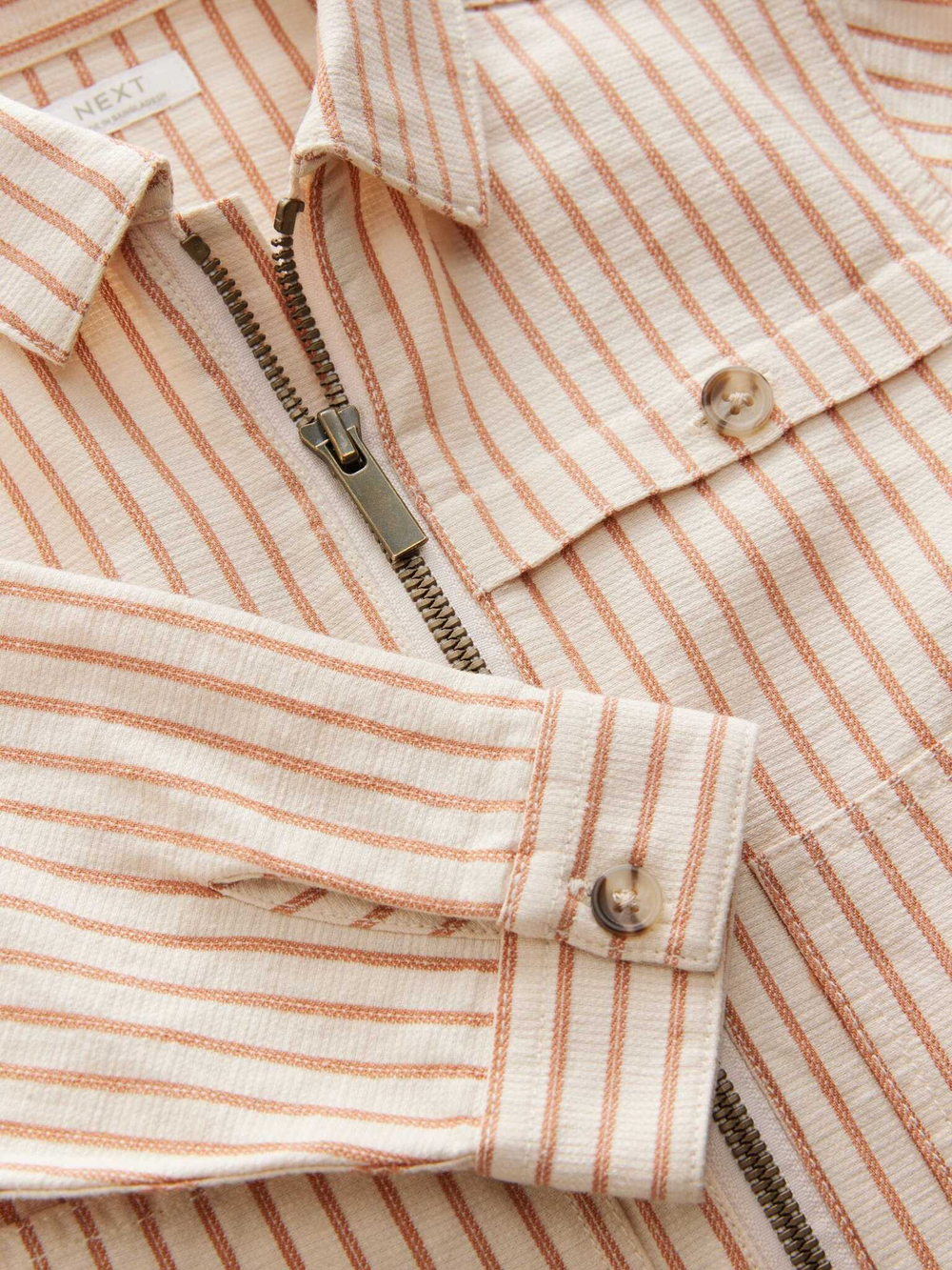 Рубашка на молнии для мальчика Next E32-589, Молочный, Оранжевый