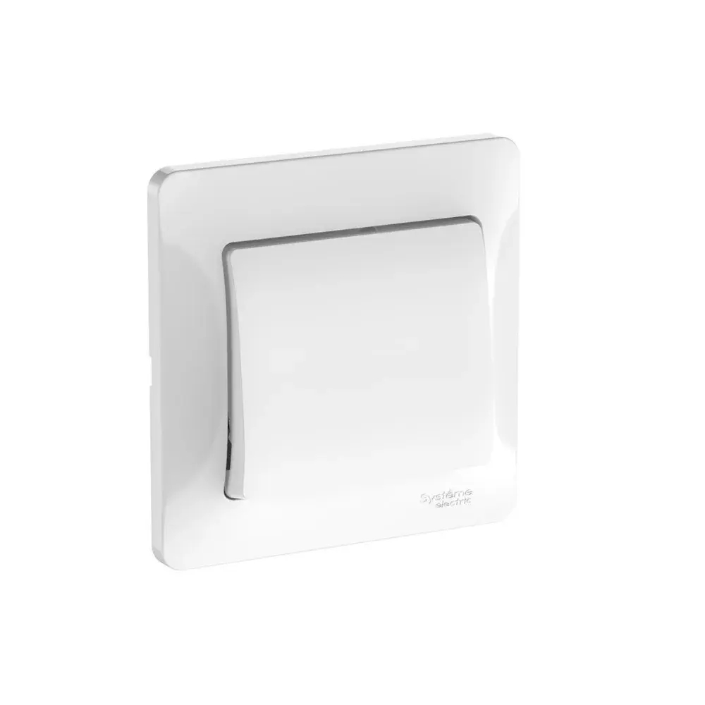 GLOSSA 1-клавишный ВЫКЛЮЧАТЕЛЬ, сх.1, 10АХ, в сборе, быстрозажим. клем., БЕЛЫЙ