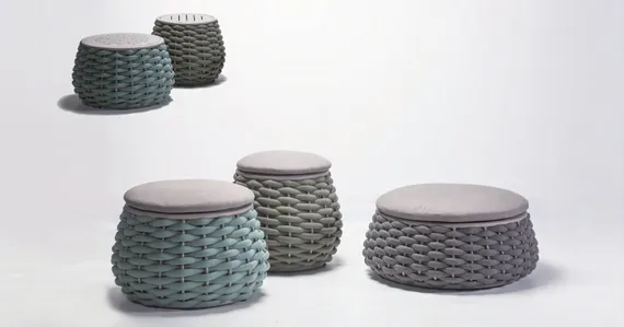 Уличный пуф-столик Pouf Ø67х40 см, терракотовый