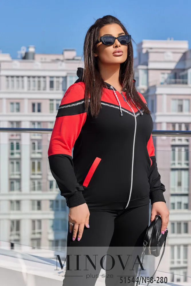 Костюм 8-280-черный-красный Minova