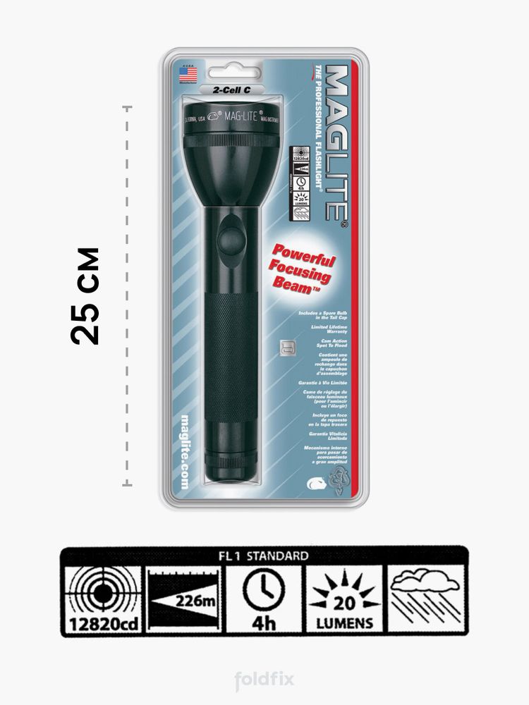 Ручной фонарь Maglite 2C 016 черный в блистере (25 см)