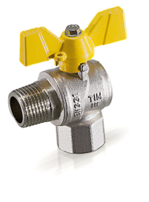 Кран шаровой для газа угловой 1/2 г/ш "TIM"