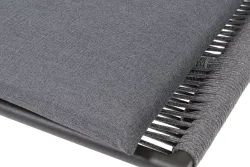 "Авиньон" кресло плетеное из роупа, каркас алюминий серый (RAL7022) муар, роуп серый круглый, ткань темно-серая 027