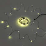 Гирлянда для улицы «Росинка» 10 м 100 ламп LED проволочн.пров. зелен., 8 реж.,IP-54, Теплый белый (солнечная батарея)