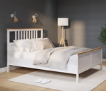 Двуспальная кровать, КЫМОР (HEMNES), 180х200 см, белый/светло-коричневый