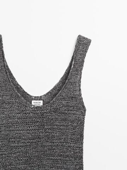 Massimo Dutti Ажурный топ-халтер Limited Edition, фиолетовый