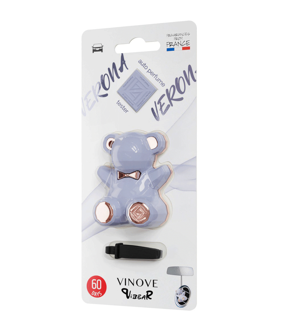 Ароматизатор для автомобиля VINOVE ViBEAR/ серо-голубой / RVERONA / Верона