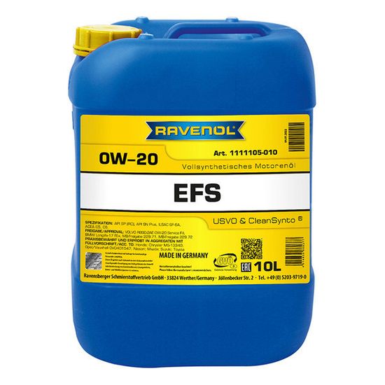 EFS EcoFullSynth 0W-20 RAVENOL Моторное масло 10 Литров
