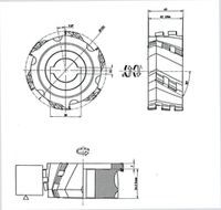 PCD фреза D.100x43x30+DKN Z=3+3 H=3 LH + RH для Brandt, SCM, IMA, Holzher